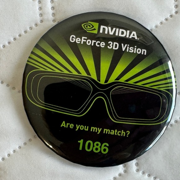 NVIDIA GeForce 3D Vision "Are You My Match?" Jumbo Promo Button PAX PROMO